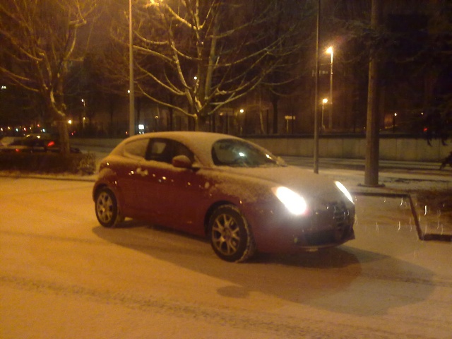 photo by night sous la neige